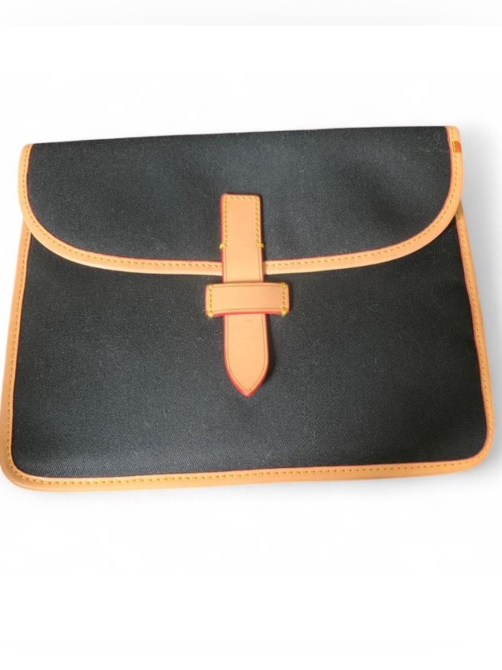 Dooney & Bourke Cabriolet Tablet iPad Case Black & Tan EUC